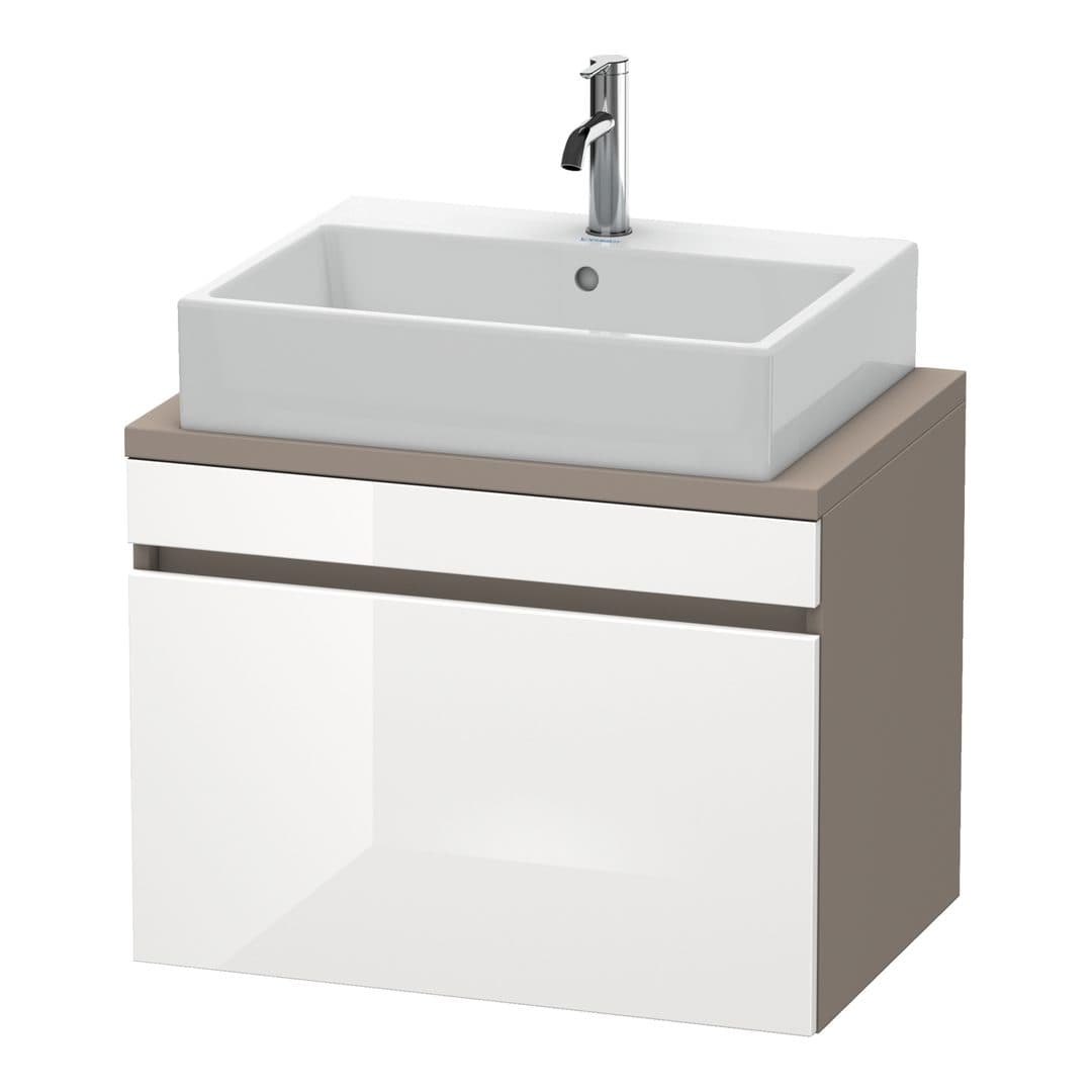 Duravit DuraStyle – Έπιπλο Νιπτήρα – 700 mm, για κονσόλα, 1 συρτάρι, νιπτήρας κέντρο, σώμα Basalte Matt, Compact – White High Gloss, Decor (DS530102243)