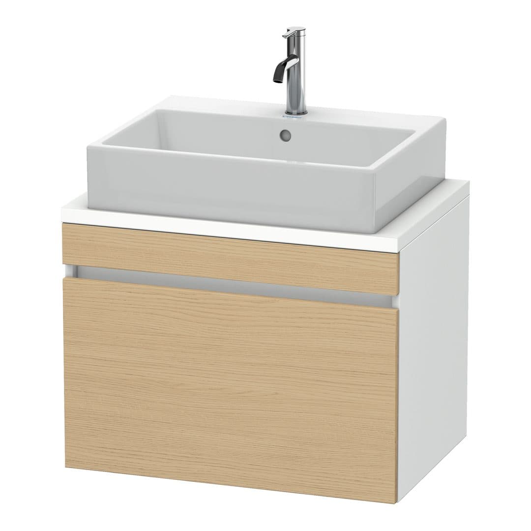 Duravit DuraStyle – Έπιπλο Νιπτήρα – 700 mm, για κονσόλα, 1 συρτάρι, νιπτήρας κέντρο, σώμα White Matt, Compact – Natural oak, Decor (DS530103018)