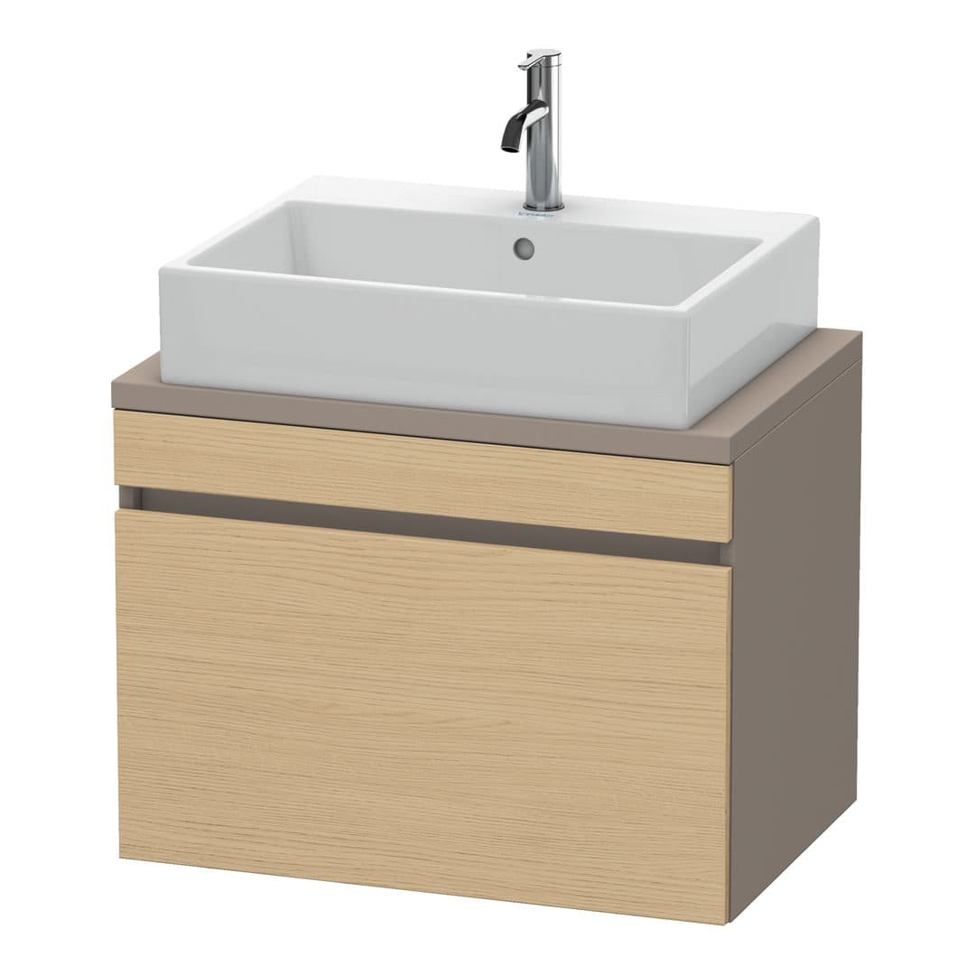 Duravit DuraStyle – Έπιπλο Νιπτήρα – 700 mm, για κονσόλα, 1 συρτάρι, νιπτήρας κέντρο, σώμα Basalte Matt, Compact – Natural oak, Decor (DS530103043)