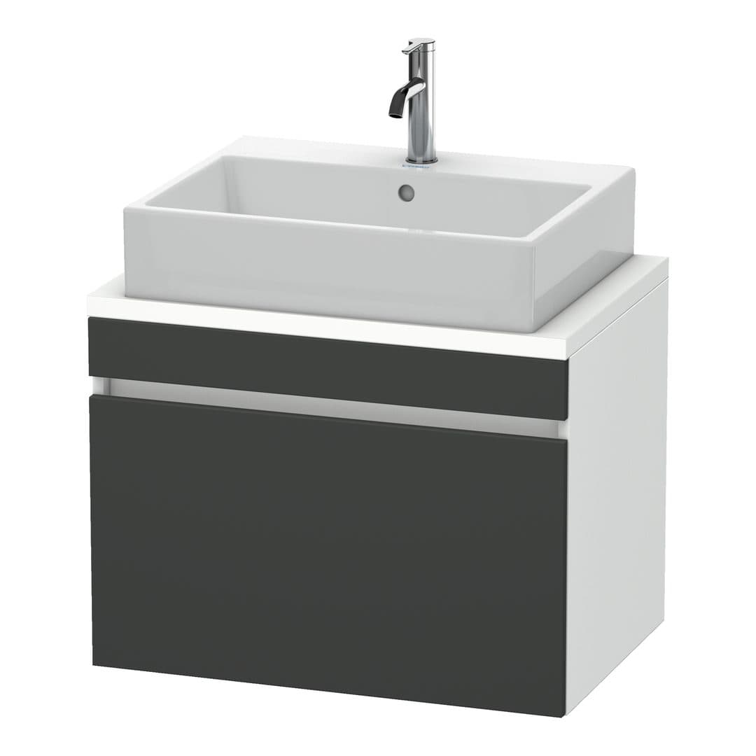 Duravit DuraStyle – Έπιπλο Νιπτήρα – 700 mm, για κονσόλα, 1 συρτάρι, νιπτήρας κέντρο, σώμα White Matt, Compact – Graphite Matt, Decor (DS530104918)
