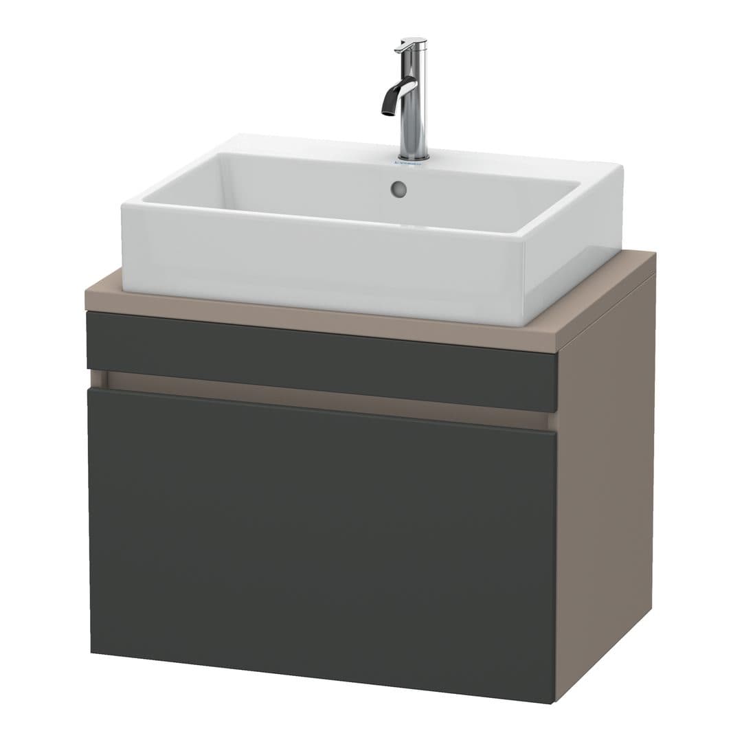 Duravit DuraStyle – Έπιπλο Νιπτήρα – 700 mm, για κονσόλα, 1 συρτάρι, νιπτήρας κέντρο, σώμα Basalte Matt, Compact – Graphite Matt, Decor (DS530104943)