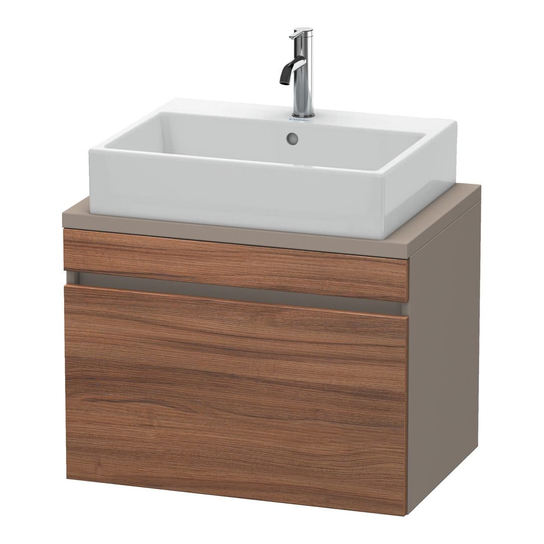 Duravit DuraStyle – Έπιπλο Νιπτήρα – 700 mm, για κονσόλα, 1 συρτάρι, νιπτήρας κέντρο, σώμα Basalte Matt, Compact – Walnut Matt, Decor (DS530107943)