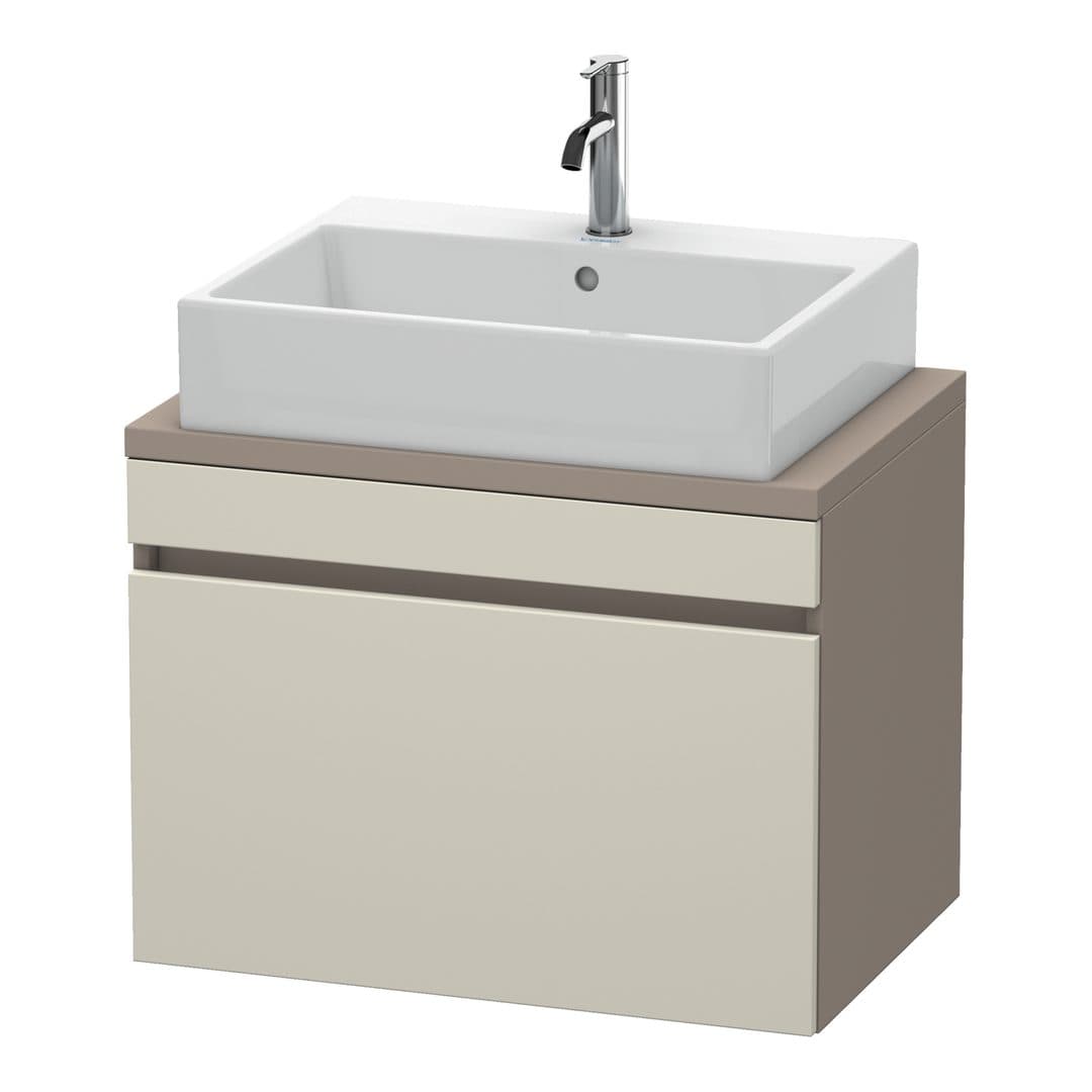 Duravit DuraStyle – Έπιπλο Νιπτήρα – 700 mm, για κονσόλα, 1 συρτάρι, νιπτήρας κέντρο, σώμα Basalte Matt, Compact – Taupe Matt, Decor (DS530109143)