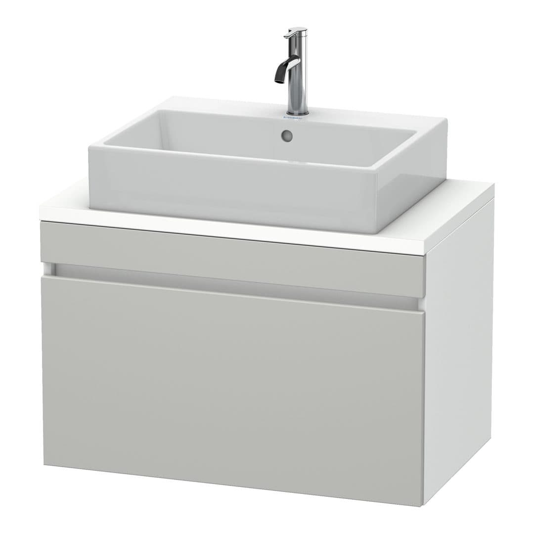 Duravit DuraStyle – Έπιπλο Νιπτήρα – 800 mm, για κονσόλα, 1 συρτάρι, νιπτήρας κέντρο, σώμα White Matt, Compact – Concrete grey Matt, Decor (DS530200718)