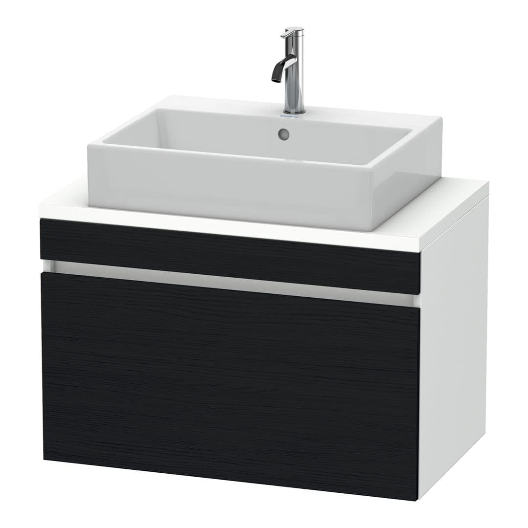 Duravit DuraStyle – Έπιπλο Νιπτήρα – 800 mm, για κονσόλα, 1 συρτάρι, νιπτήρας κέντρο, σώμα White Matt, Compact – Black oak Matt, Decor (DS530201618)