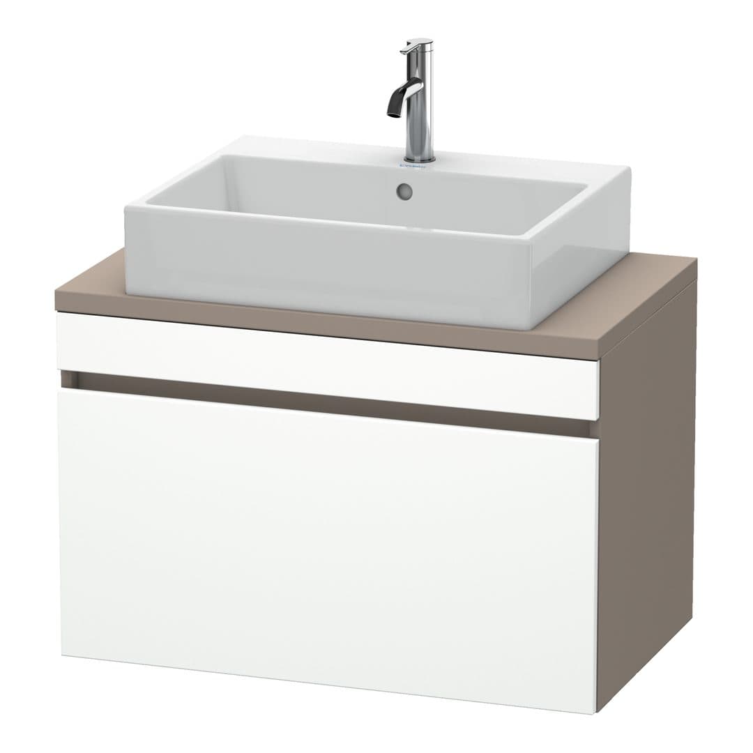 Duravit DuraStyle – Έπιπλο Νιπτήρα – 800 mm, για κονσόλα, 1 συρτάρι, νιπτήρας κέντρο, σώμα Basalte Matt, Compact – White Matt, Decor (DS530201843)
