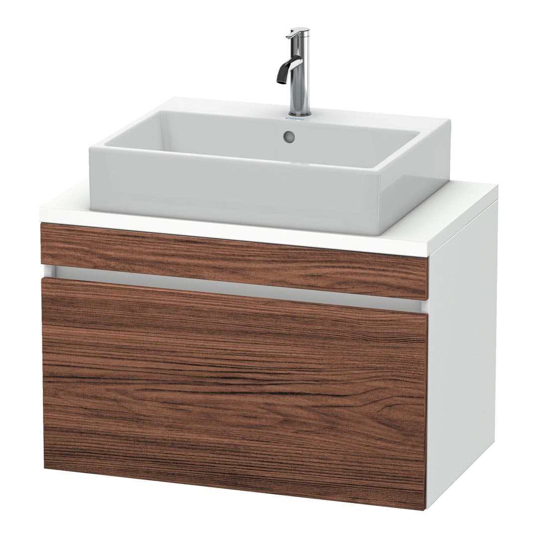 Duravit DuraStyle – Έπιπλο Νιπτήρα – 800 mm, για κονσόλα, 1 συρτάρι, νιπτήρας κέντρο, σώμα White Matt, Compact – Walnut dark Matt, Decor (DS530202118)