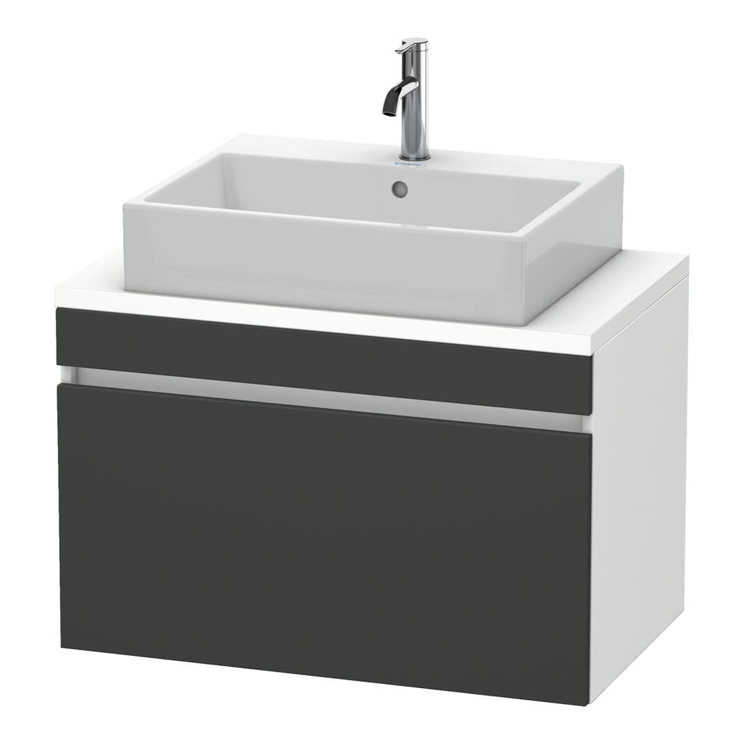 Duravit DuraStyle – Έπιπλο Νιπτήρα – 800 mm, για κονσόλα, 1 συρτάρι, νιπτήρας κέντρο, σώμα White Matt, Compact – Graphite Matt, Decor (DS530204918)