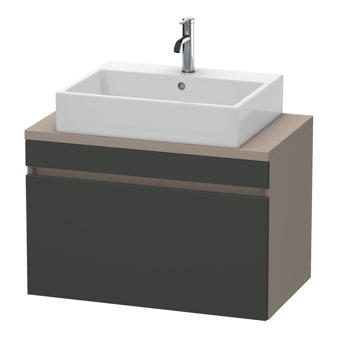 Duravit DuraStyle – Έπιπλο Νιπτήρα – 800 mm, για κονσόλα, 1 συρτάρι, νιπτήρας κέντρο, σώμα Basalte Matt, Compact – Graphite Matt, Decor (DS530204943)