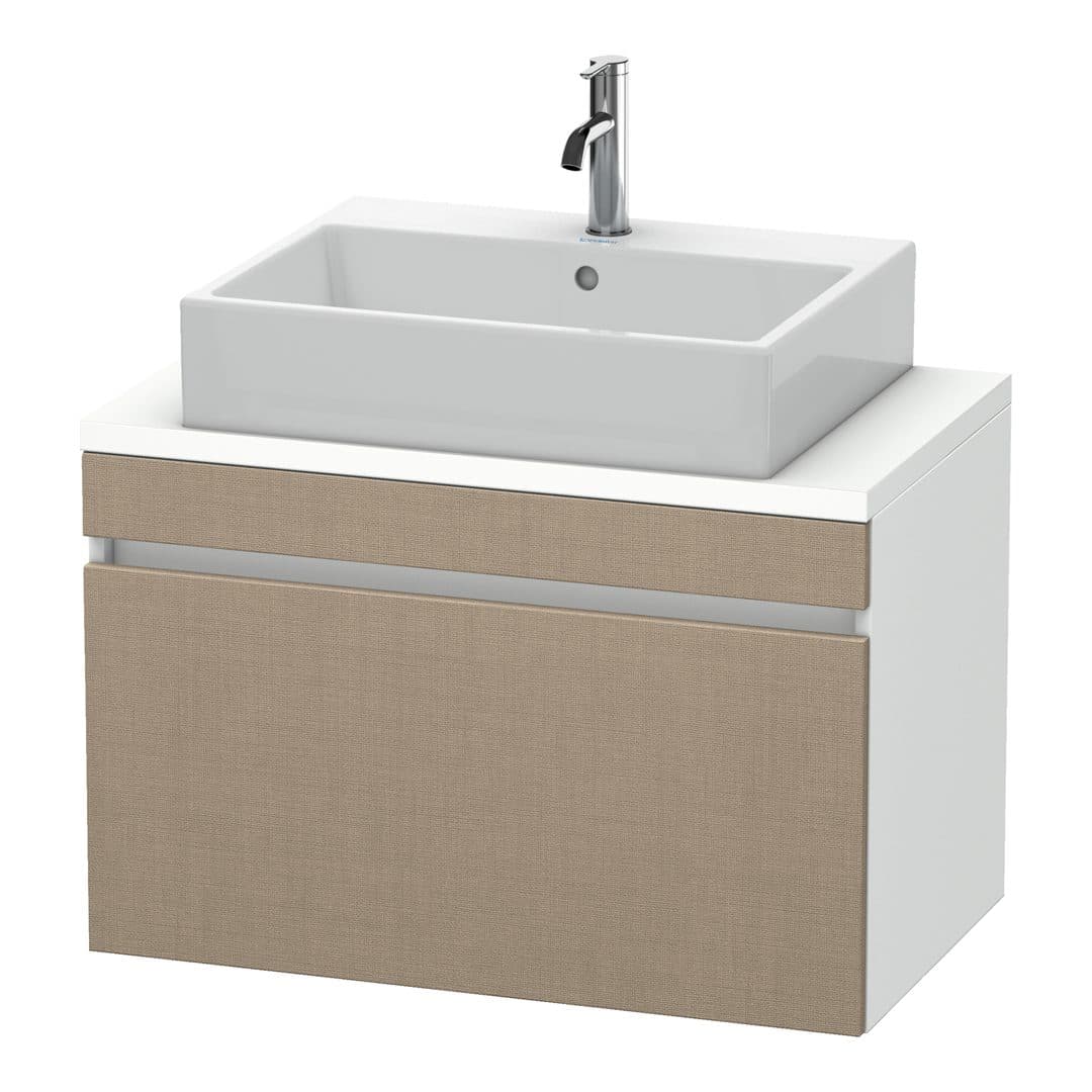 Duravit DuraStyle – Έπιπλο Νιπτήρα – 800 mm, για κονσόλα, 1 συρτάρι, νιπτήρας κέντρο, σώμα White Matt, Compact – Linen Matt, Decor (DS530207518)