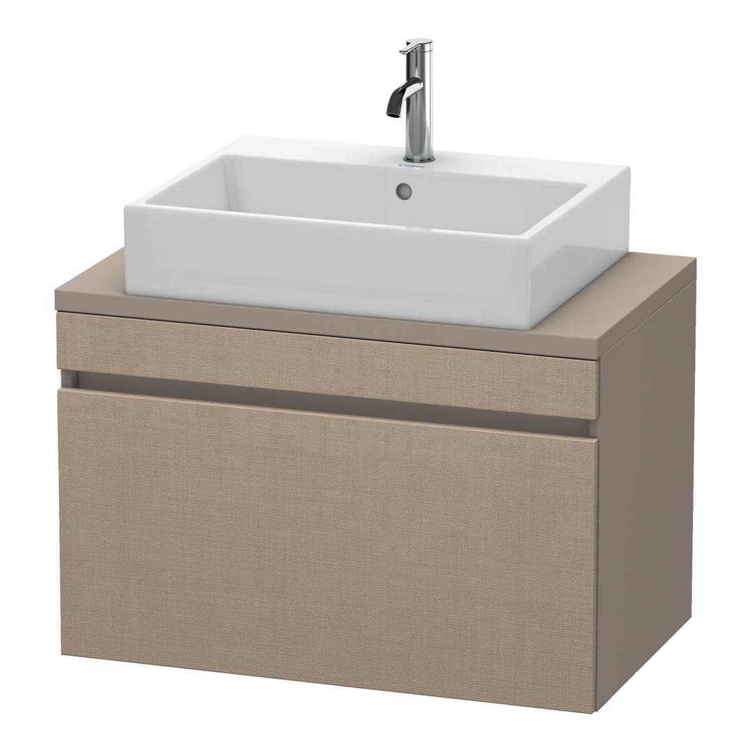 Duravit DuraStyle – Έπιπλο Νιπτήρα – 800 mm, για κονσόλα, 1 συρτάρι, νιπτήρας κέντρο, σώμα Basalte Matt, Compact – Linen Matt, Decor (DS530207543)