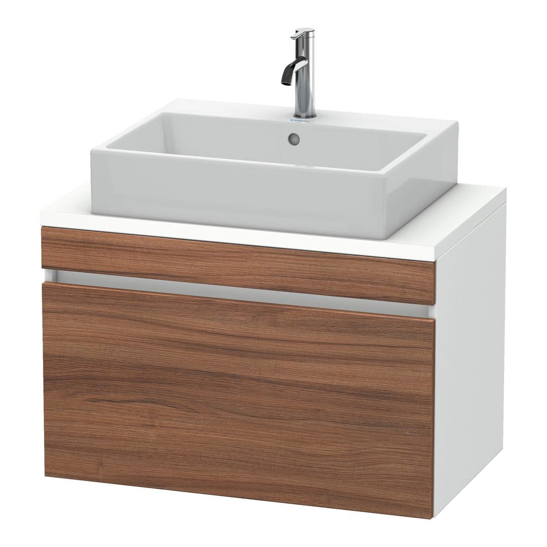 Duravit DuraStyle – Έπιπλο Νιπτήρα – 800 mm, για κονσόλα, 1 συρτάρι, νιπτήρας κέντρο, σώμα White Matt, Compact – Walnut Matt, Decor (DS530207918)