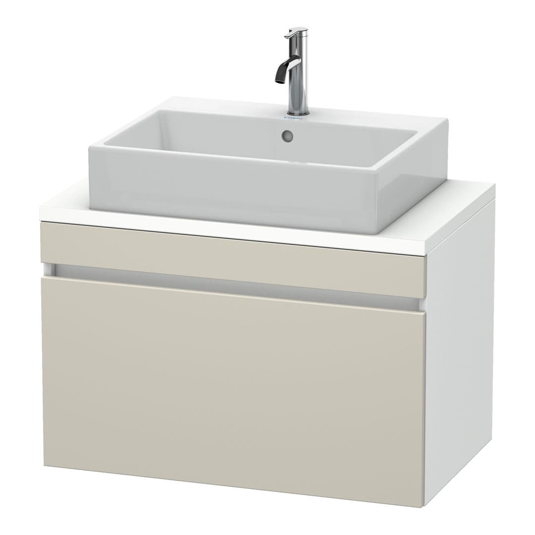 Duravit DuraStyle – Έπιπλο Νιπτήρα – 800 mm, για κονσόλα, 1 συρτάρι, νιπτήρας κέντρο, σώμα White Matt, Compact – Taupe Matt, Decor (DS530209118)
