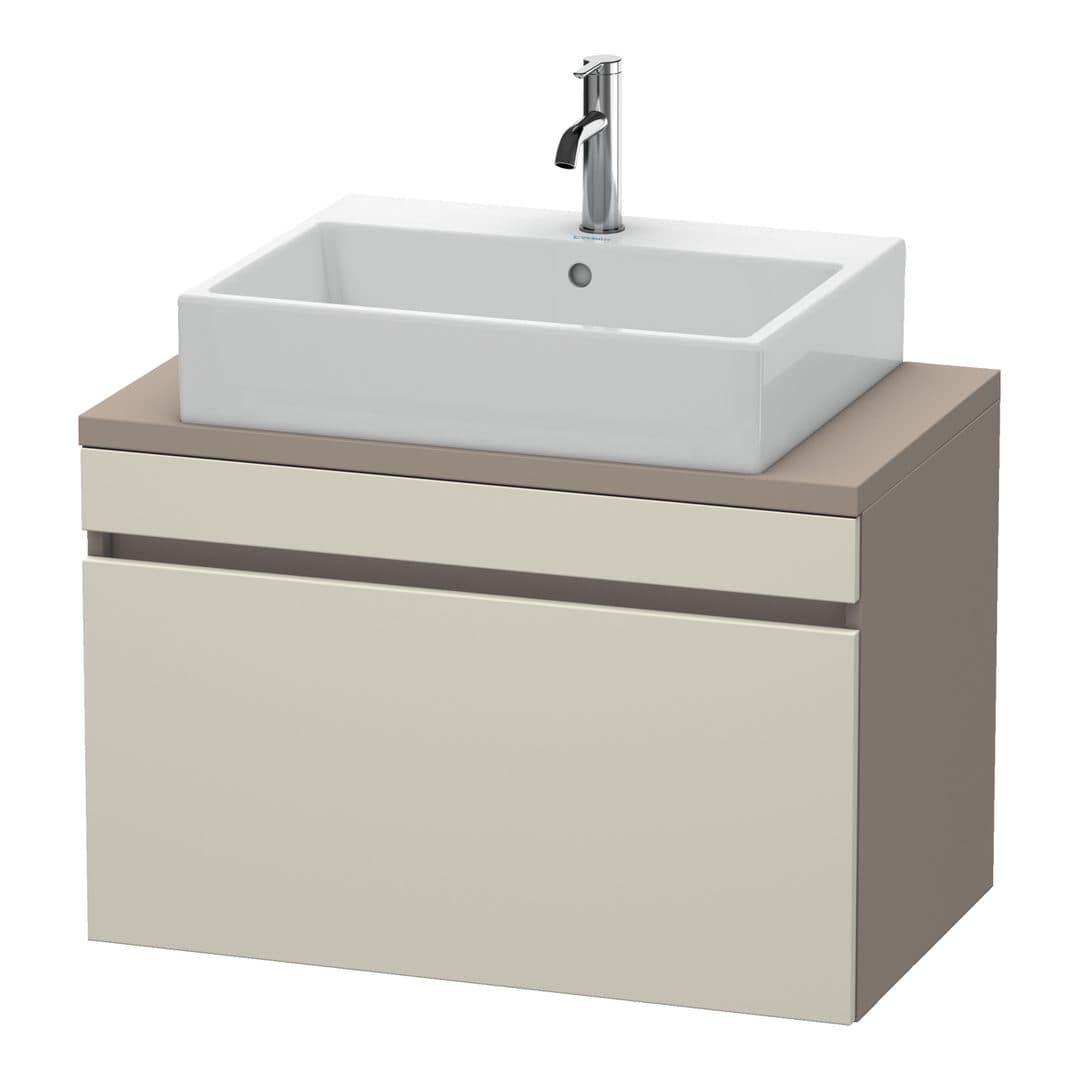 Duravit DuraStyle – Έπιπλο Νιπτήρα – 800 mm, για κονσόλα, 1 συρτάρι, νιπτήρας κέντρο, σώμα Basalte Matt, Compact – Taupe Matt, Decor (DS530209143)