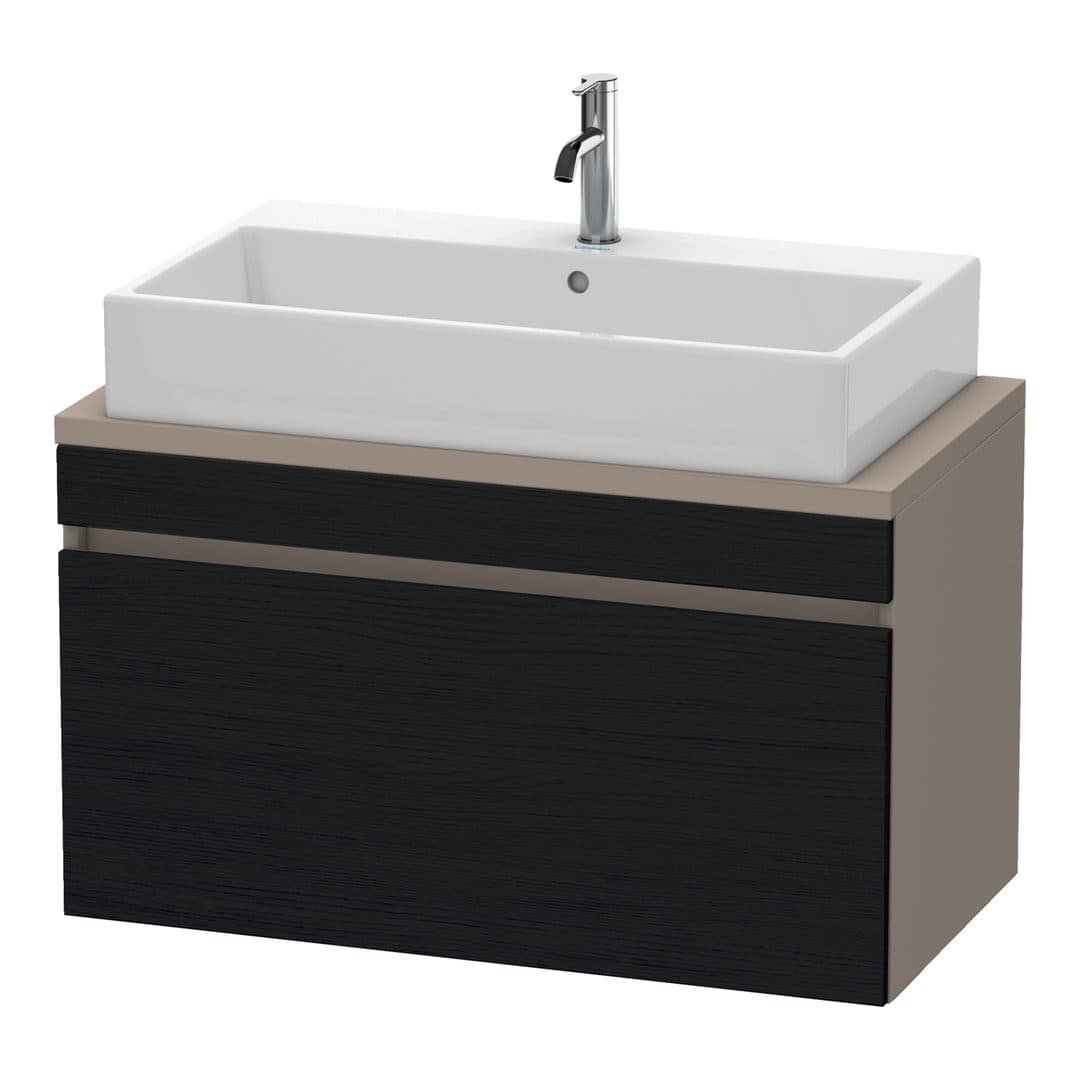 Duravit DuraStyle – Έπιπλο Νιπτήρα – 900 mm, για κονσόλα, 1 συρτάρι, νιπτήρας κέντρο, σώμα Basalte Matt, Compact – Black oak Matt, Decor (DS530301643)