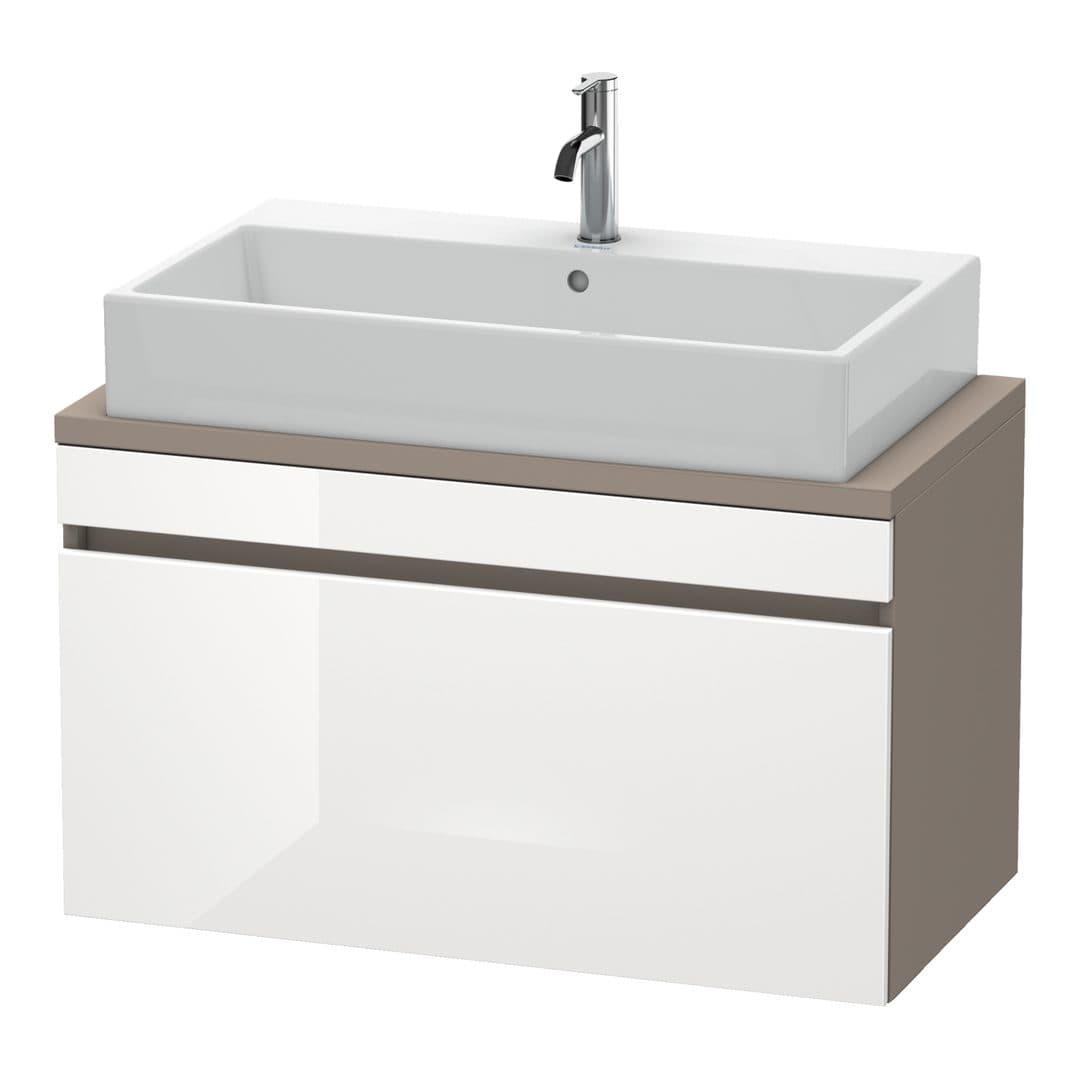 Duravit DuraStyle – Έπιπλο Νιπτήρα – 900 mm, για κονσόλα, 1 συρτάρι, νιπτήρας κέντρο, σώμα Basalte Matt, Compact – White High Gloss, Decor (DS530302243)