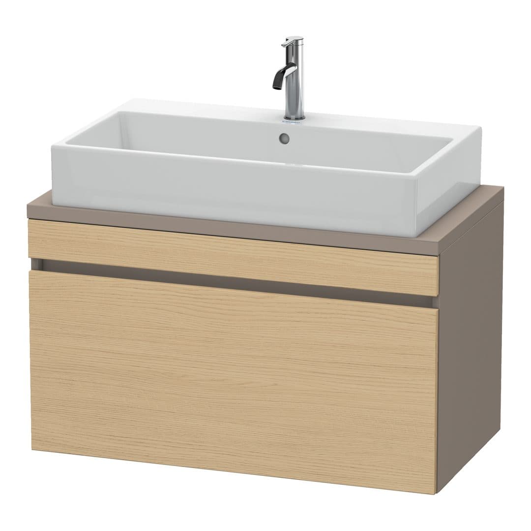 Duravit DuraStyle – Έπιπλο Νιπτήρα – 900 mm, για κονσόλα, 1 συρτάρι, νιπτήρας κέντρο, σώμα Basalte Matt, Compact – Natural oak, Decor (DS530303043)