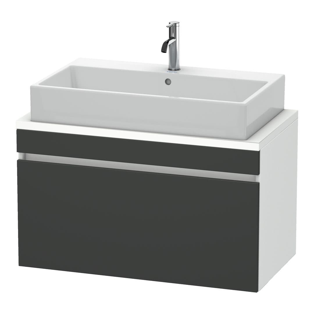 Duravit DuraStyle – Έπιπλο Νιπτήρα – 900 mm, για κονσόλα, 1 συρτάρι, νιπτήρας κέντρο, σώμα White Matt, Compact – Graphite Matt, Decor (DS530304918)
