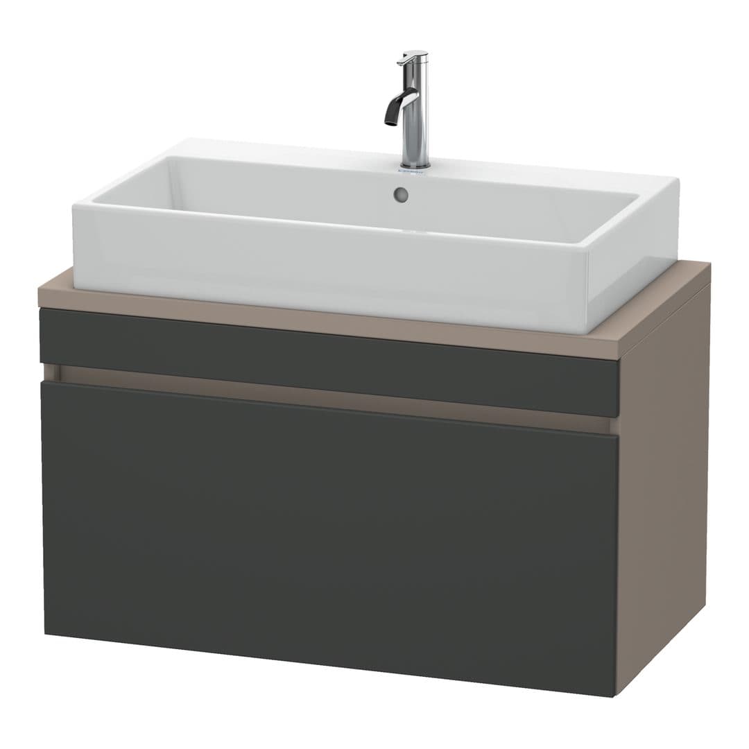 Duravit DuraStyle – Έπιπλο Νιπτήρα – 900 mm, για κονσόλα, 1 συρτάρι, νιπτήρας κέντρο, σώμα Basalte Matt, Compact – Graphite Matt, Decor (DS530304943)