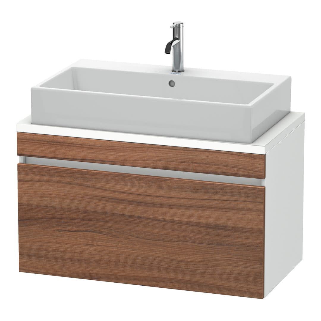 Duravit DuraStyle – Έπιπλο Νιπτήρα – 900 mm, για κονσόλα, 1 συρτάρι, νιπτήρας κέντρο, σώμα White Matt, Compact – Walnut Matt, Decor (DS530307918)