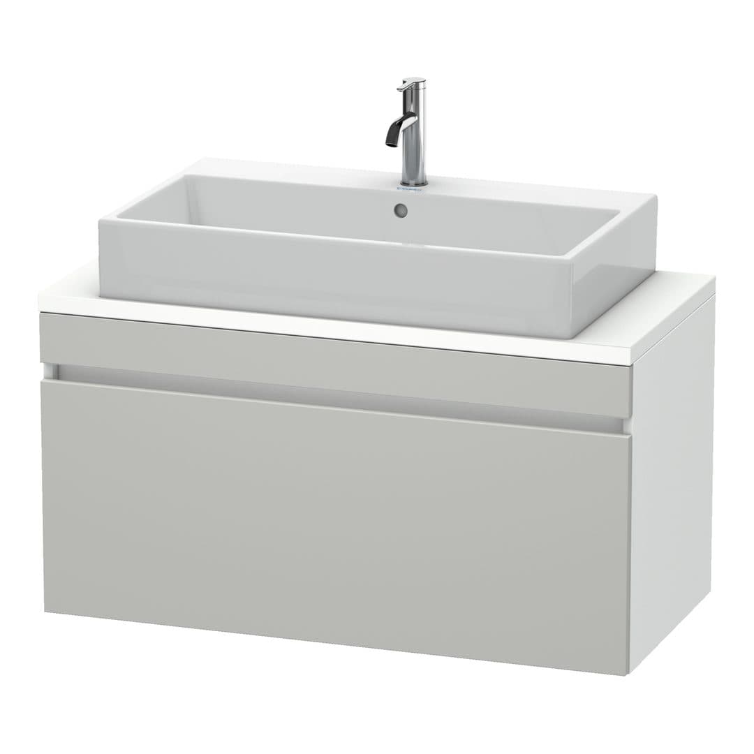 Duravit DuraStyle – Έπιπλο Νιπτήρα – 1000 mm, για κονσόλα, 1 συρτάρι, νιπτήρας κέντρο, σώμα White Matt, Compact – Concrete grey Matt, Decor (DS530400718)