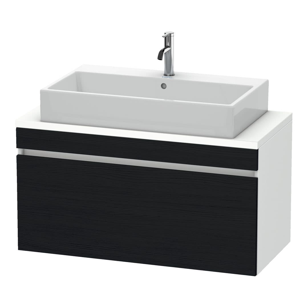 Duravit DuraStyle – Έπιπλο Νιπτήρα – 1000 mm, για κονσόλα, 1 συρτάρι, νιπτήρας κέντρο, σώμα White Matt, Compact – Black oak Matt, Decor (DS530401618)