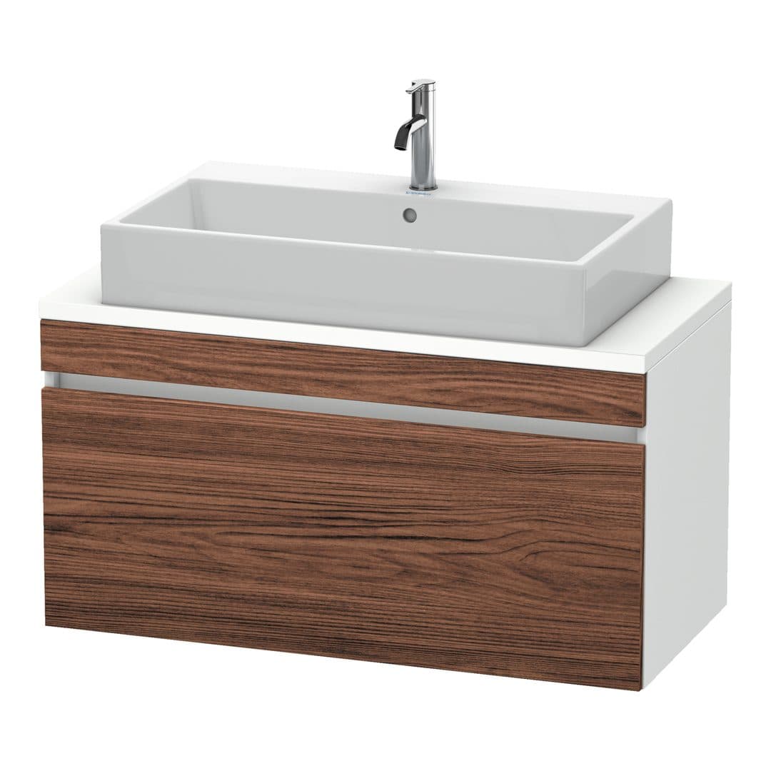 Duravit DuraStyle – Έπιπλο Νιπτήρα – 1000 mm, για κονσόλα, 1 συρτάρι, νιπτήρας κέντρο, σώμα White Matt, Compact – Walnut dark Matt, Decor (DS530402118)
