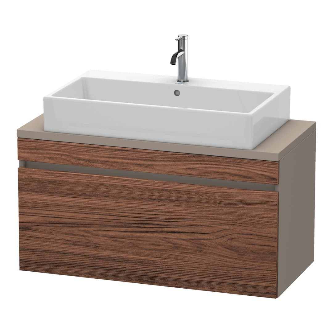 Duravit DuraStyle – Έπιπλο Νιπτήρα – 1000 mm, για κονσόλα, 1 συρτάρι, νιπτήρας κέντρο, σώμα Basalte Matt, Compact – Walnut dark Matt, Decor (DS530402143)
