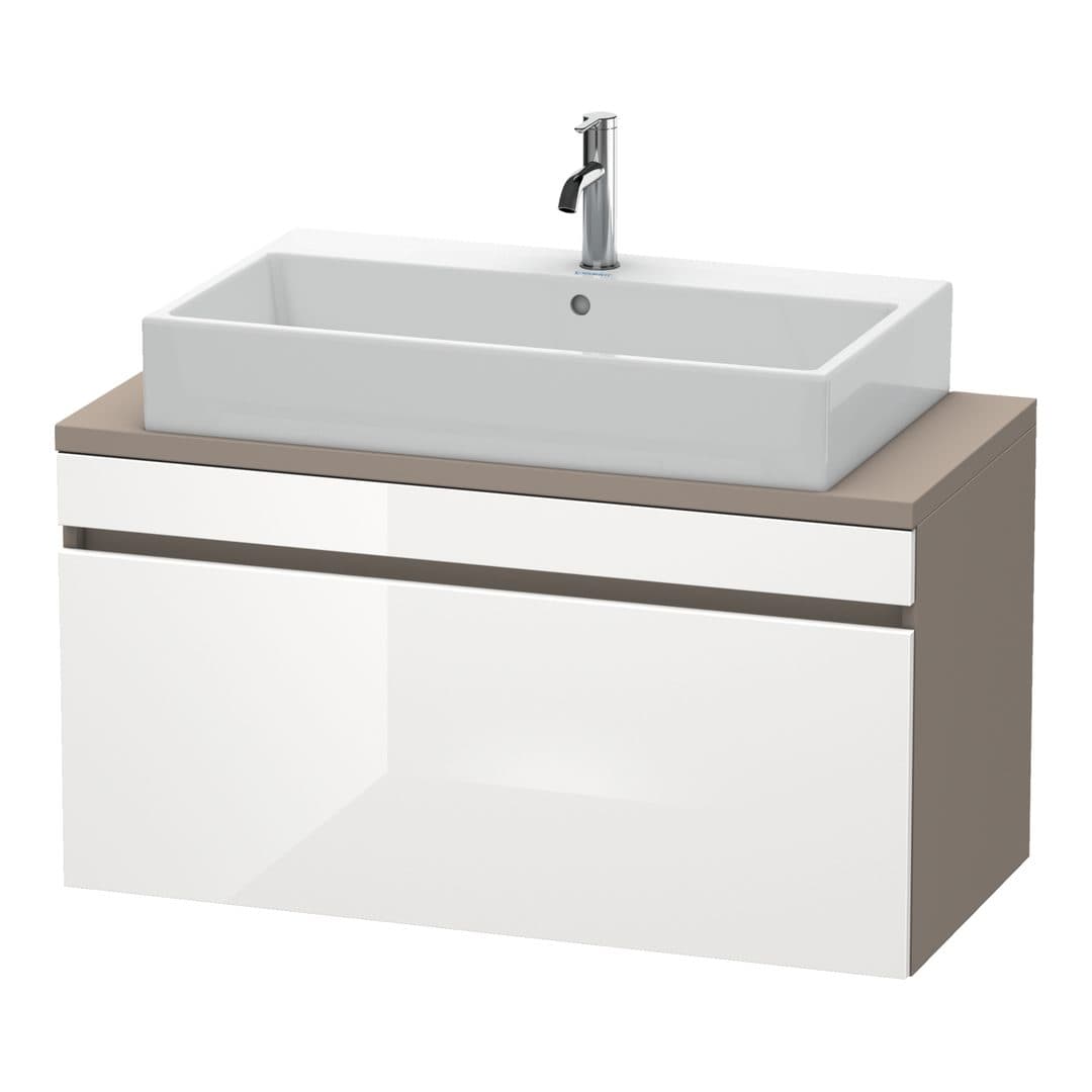 Duravit DuraStyle – Έπιπλο Νιπτήρα – 1000 mm, για κονσόλα, 1 συρτάρι, νιπτήρας κέντρο, σώμα Basalte Matt, Compact – White High Gloss, Decor (DS530402243)
