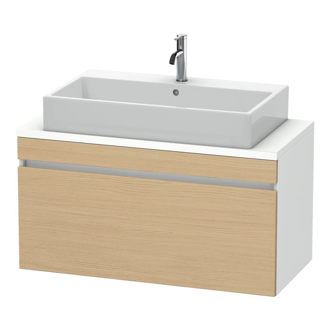 Duravit DuraStyle – Έπιπλο Νιπτήρα – 1000 mm, για κονσόλα, 1 συρτάρι, νιπτήρας κέντρο, σώμα White Matt, Compact – Natural oak, Decor (DS530403018)