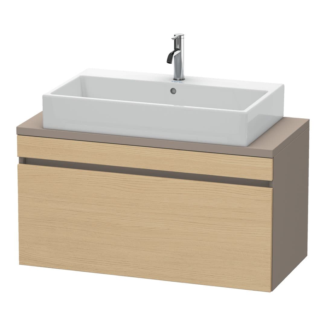 Duravit DuraStyle – Έπιπλο Νιπτήρα – 1000 mm, για κονσόλα, 1 συρτάρι, νιπτήρας κέντρο, σώμα Basalte Matt, Compact – Natural oak, Decor (DS530403043)