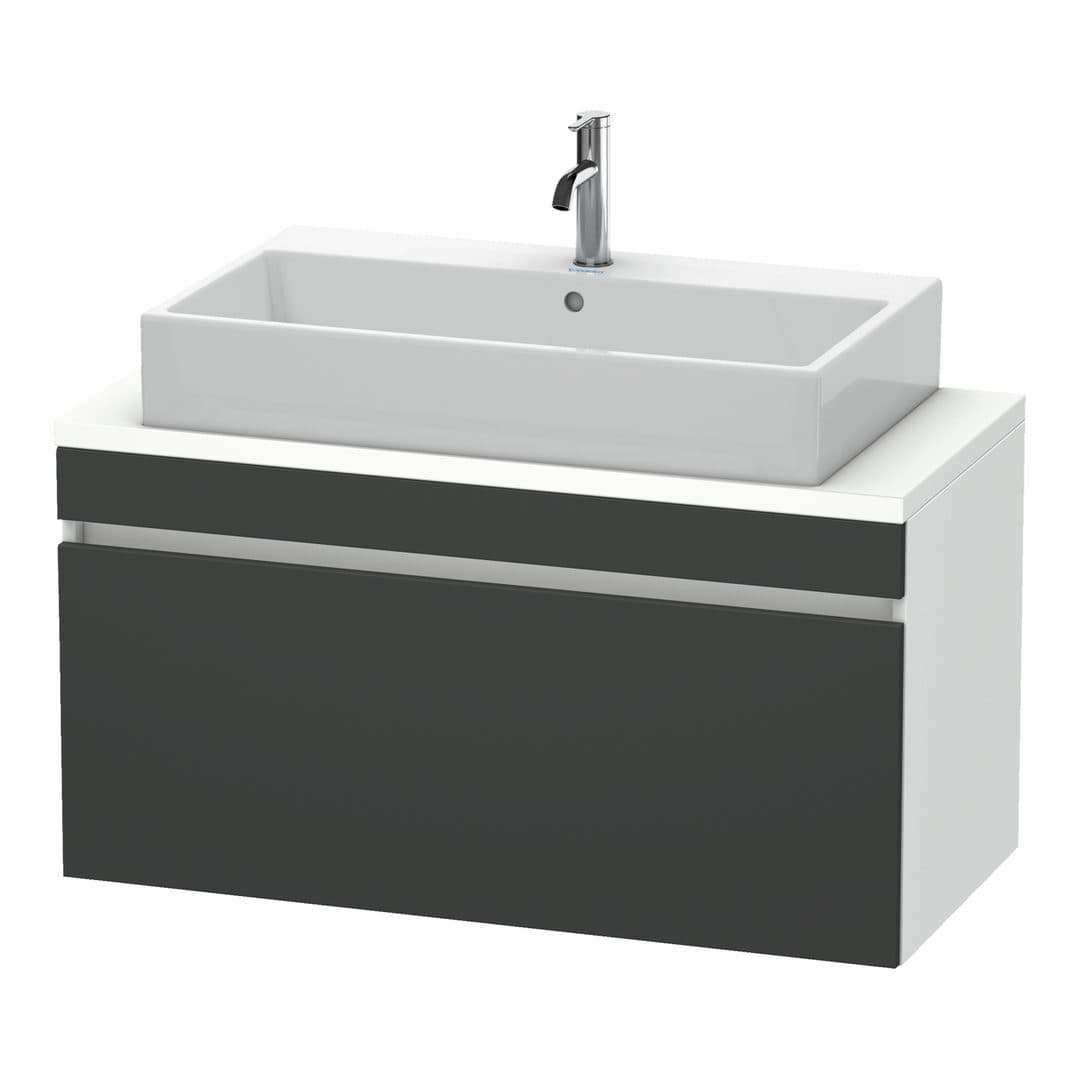 Duravit DuraStyle – Έπιπλο Νιπτήρα – 1000 mm, για κονσόλα, 1 συρτάρι, νιπτήρας κέντρο, σώμα White Matt, Compact – Graphite Matt, Decor (DS530404918)