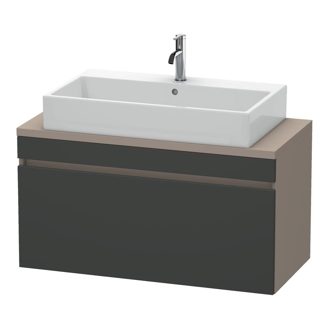 Duravit DuraStyle – Έπιπλο Νιπτήρα – 1000 mm, για κονσόλα, 1 συρτάρι, νιπτήρας κέντρο, σώμα Basalte Matt, Compact – Graphite Matt, Decor (DS530404943)
