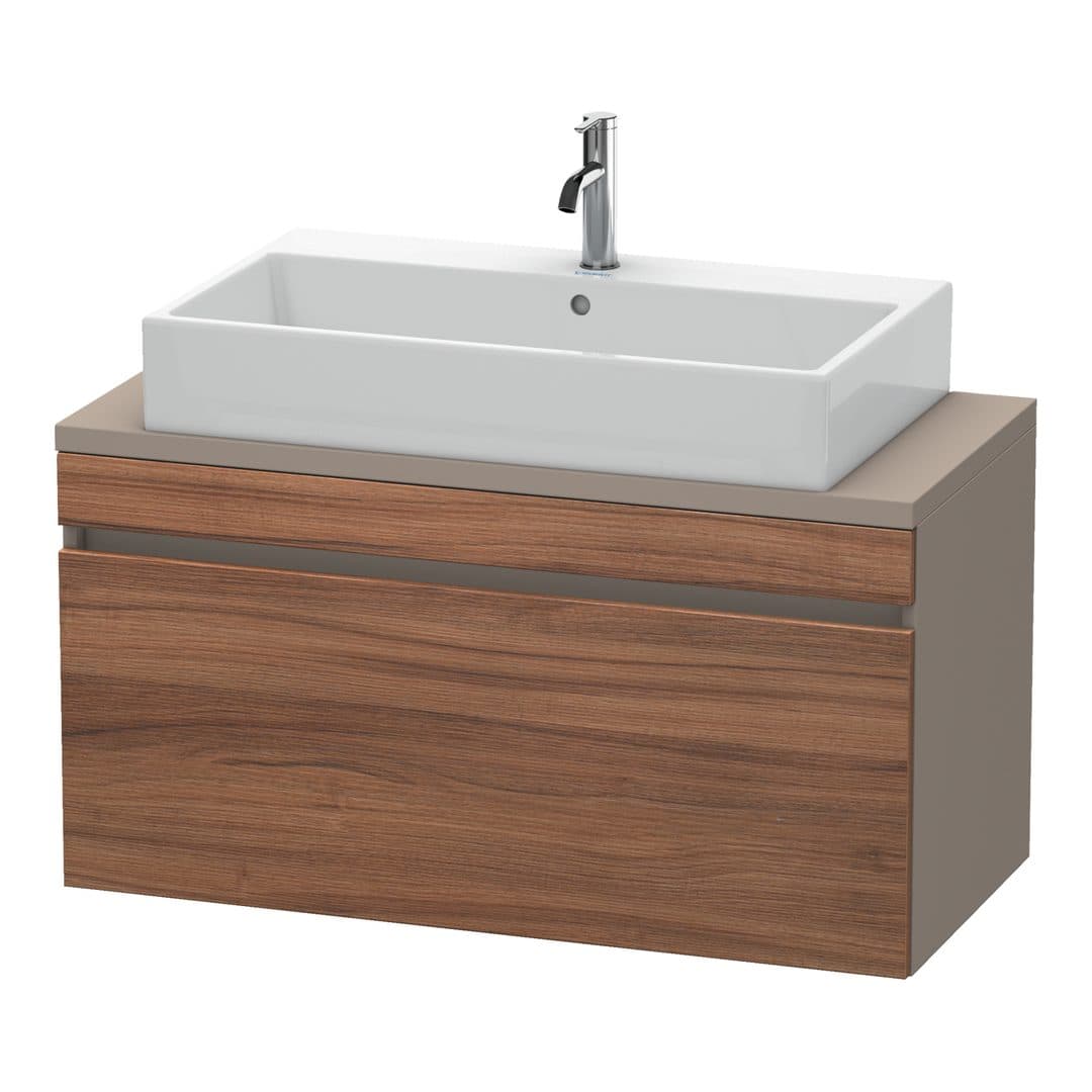 Duravit DuraStyle – Έπιπλο Νιπτήρα – 1000 mm, για κονσόλα, 1 συρτάρι, νιπτήρας κέντρο, σώμα Basalte Matt, Compact – Walnut Matt, Decor (DS530407943)