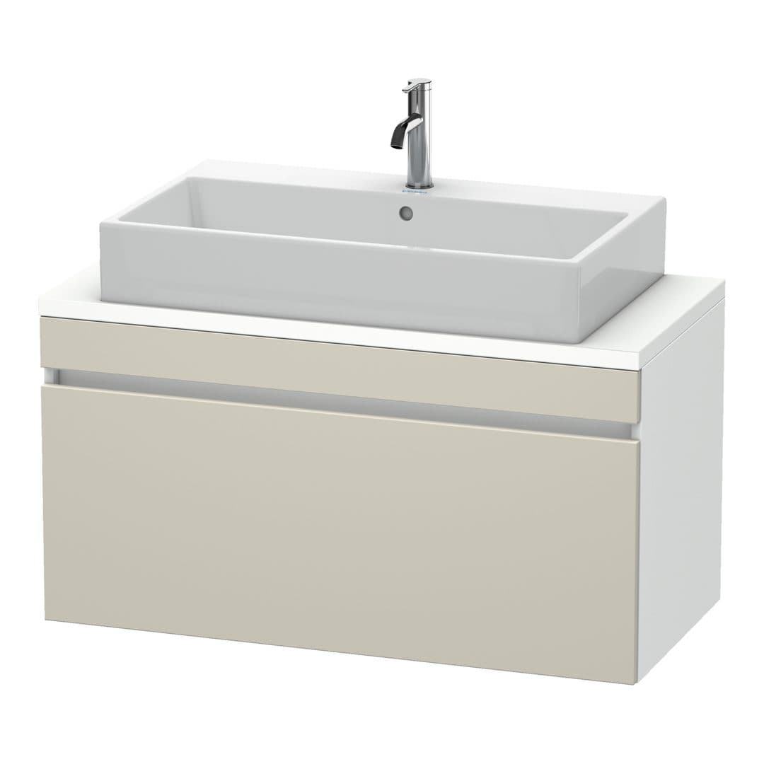 Duravit DuraStyle – Έπιπλο Νιπτήρα – 1000 mm, για κονσόλα, 1 συρτάρι, νιπτήρας κέντρο, σώμα White Matt, Compact – Taupe Matt, Decor (DS530409118)