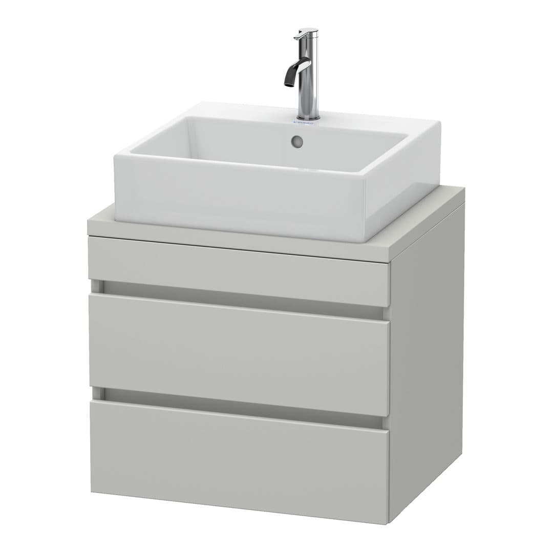 Duravit DuraStyle – Έπιπλο Νιπτήρα – 600 mm, για κονσόλα, 2 συρτάρια, νιπτήρας κέντρο, Compact – Concrete grey Matt, Decor (DS530500707)