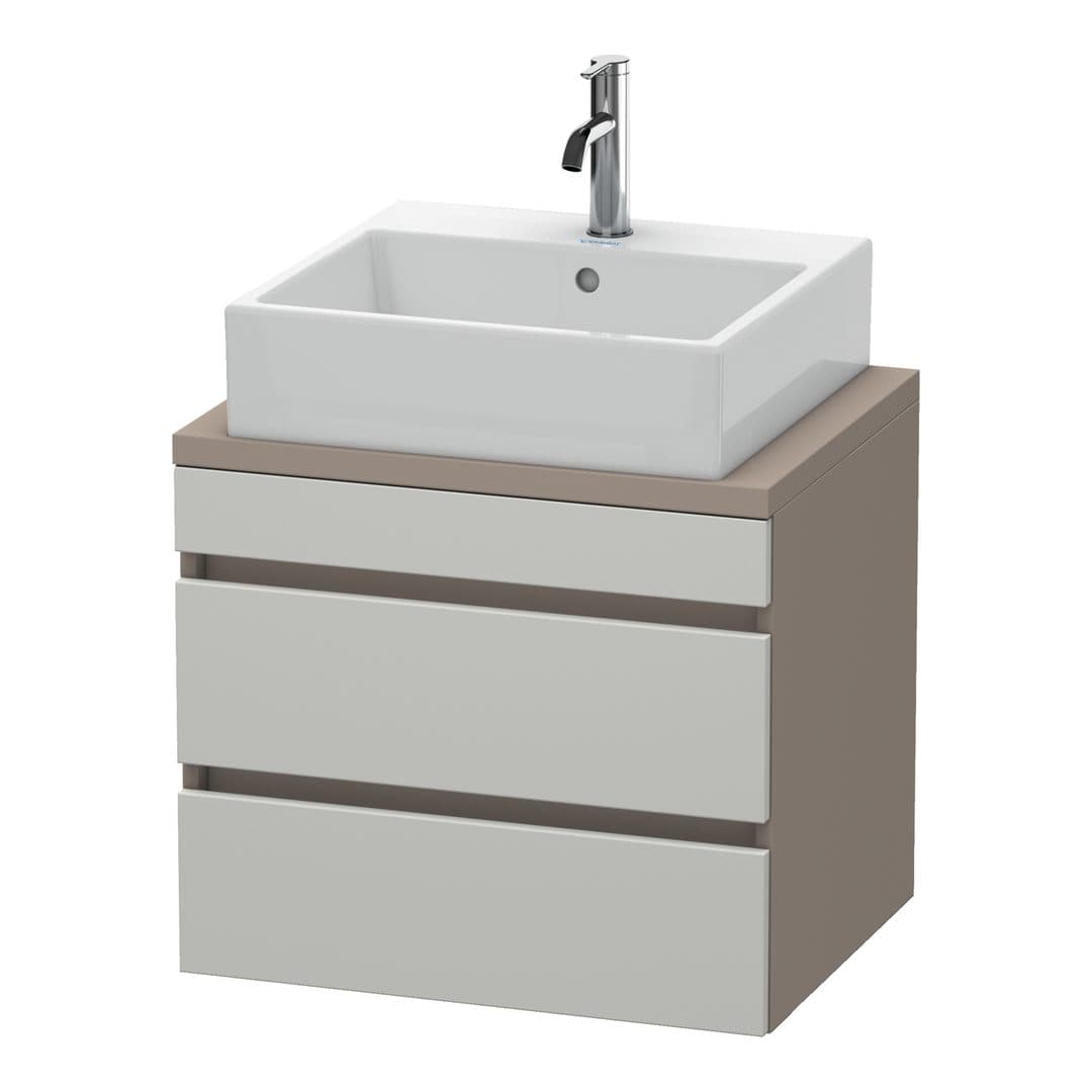 Duravit DuraStyle – Έπιπλο Νιπτήρα – 600 mm, για κονσόλα, 2 συρτάρια, νιπτήρας κέντρο, σώμα Basalte Matt, Compact – Concrete grey Matt, Decor (DS530500743)
