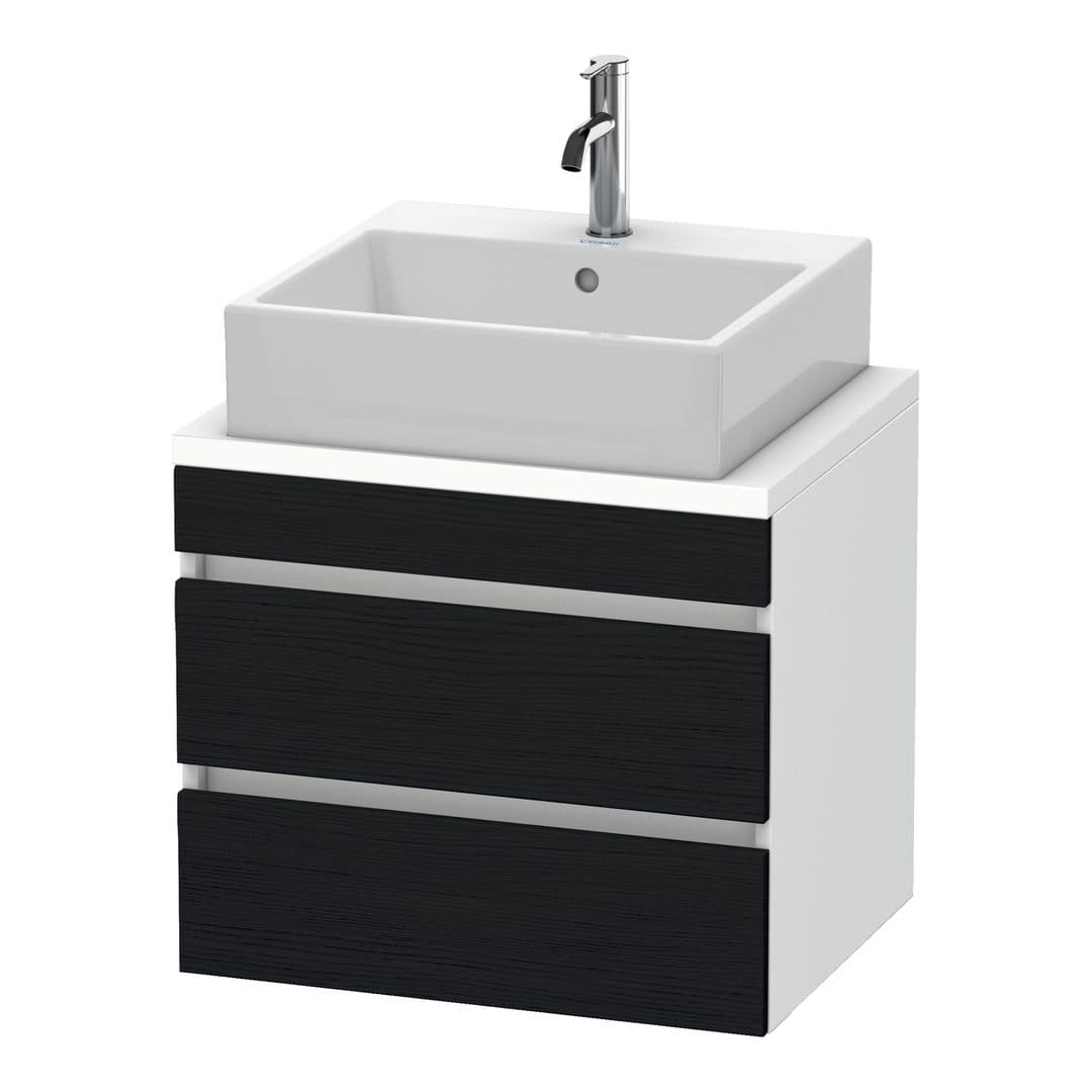 Duravit DuraStyle – Έπιπλο Νιπτήρα – 600 mm, για κονσόλα, 2 συρτάρια, νιπτήρας κέντρο, σώμα White Matt, Compact – Black oak Matt, Decor (DS530501618)