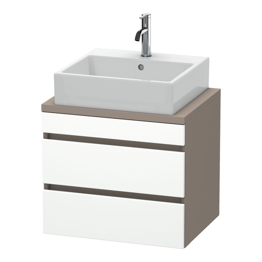 Duravit DuraStyle – Έπιπλο Νιπτήρα – 600 mm, για κονσόλα, 2 συρτάρια, νιπτήρας κέντρο, σώμα Basalte Matt, Compact – White Matt, Decor (DS530501843)