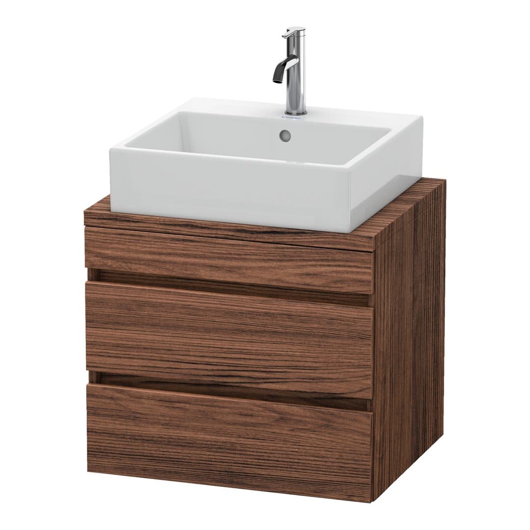 Duravit DuraStyle – Έπιπλο Νιπτήρα – 600 mm, για κονσόλα, 2 συρτάρια, νιπτήρας κέντρο, Compact – Walnut dark Matt, Decor (DS530502121)