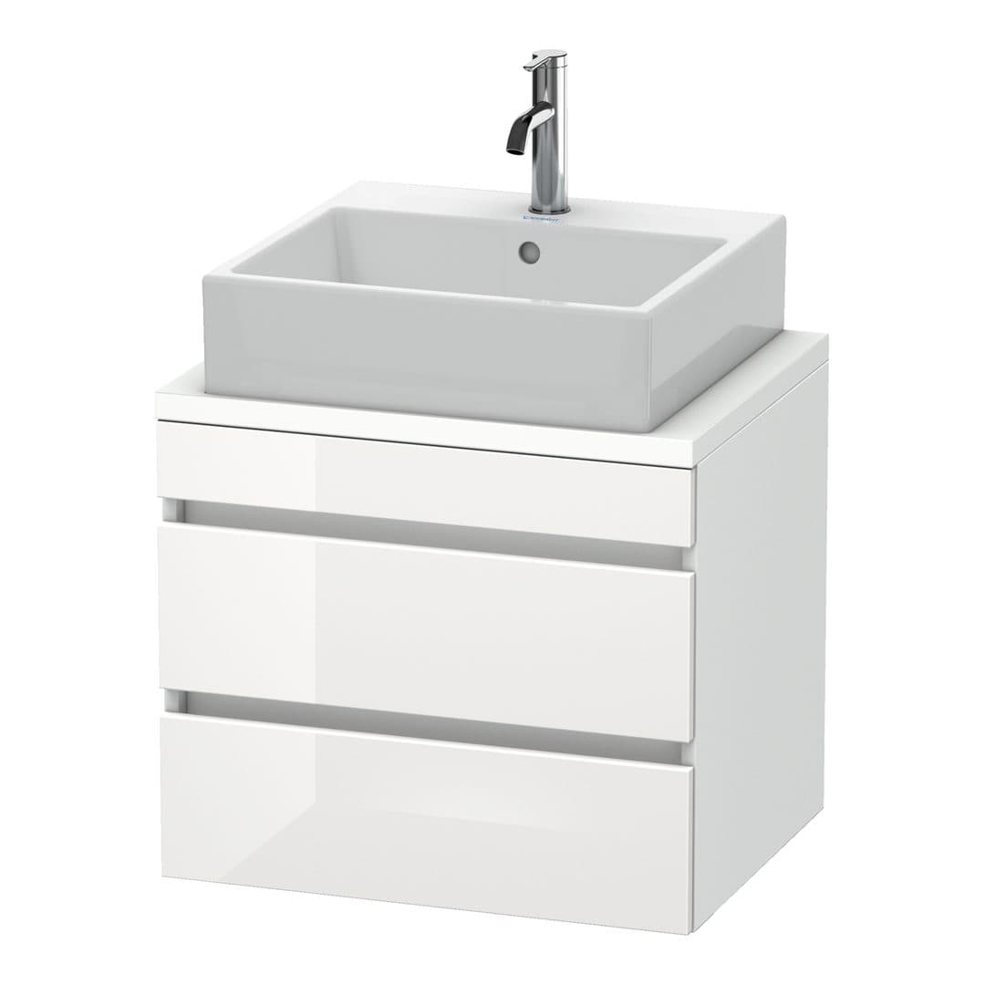 Duravit DuraStyle – Έπιπλο Νιπτήρα – 600 mm, για κονσόλα, 2 συρτάρια, νιπτήρας κέντρο, Compact, White Matt – White High Gloss, Decor (DS530502218)
