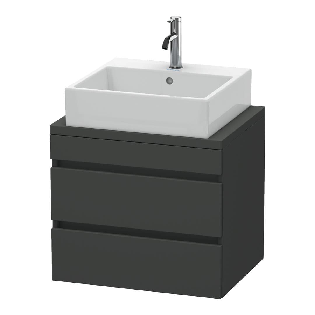 Duravit DuraStyle – Έπιπλο Νιπτήρα – 600 mm, για κονσόλα, 2 συρτάρια, νιπτήρας κέντρο, Compact – Graphite Matt, Decor (DS530504949)