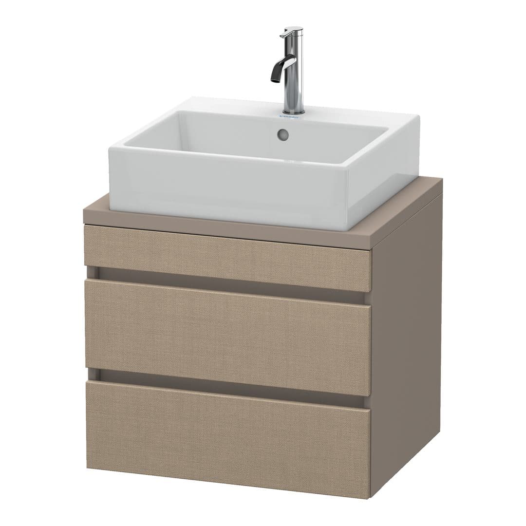 Duravit DuraStyle – Έπιπλο Νιπτήρα – 600 mm, για κονσόλα, 2 συρτάρια, νιπτήρας κέντρο, σώμα Basalte Matt, Compact – Linen Matt, Decor (DS530507543)