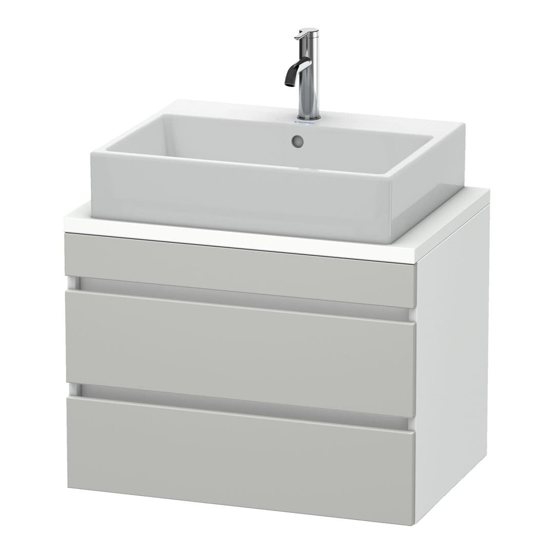 Duravit DuraStyle – Έπιπλο Νιπτήρα – 700 mm, για κονσόλα, 2 συρτάρια, νιπτήρας κέντρο, σώμα White Matt, Compact – Concrete grey Matt, Decor (DS530600718)