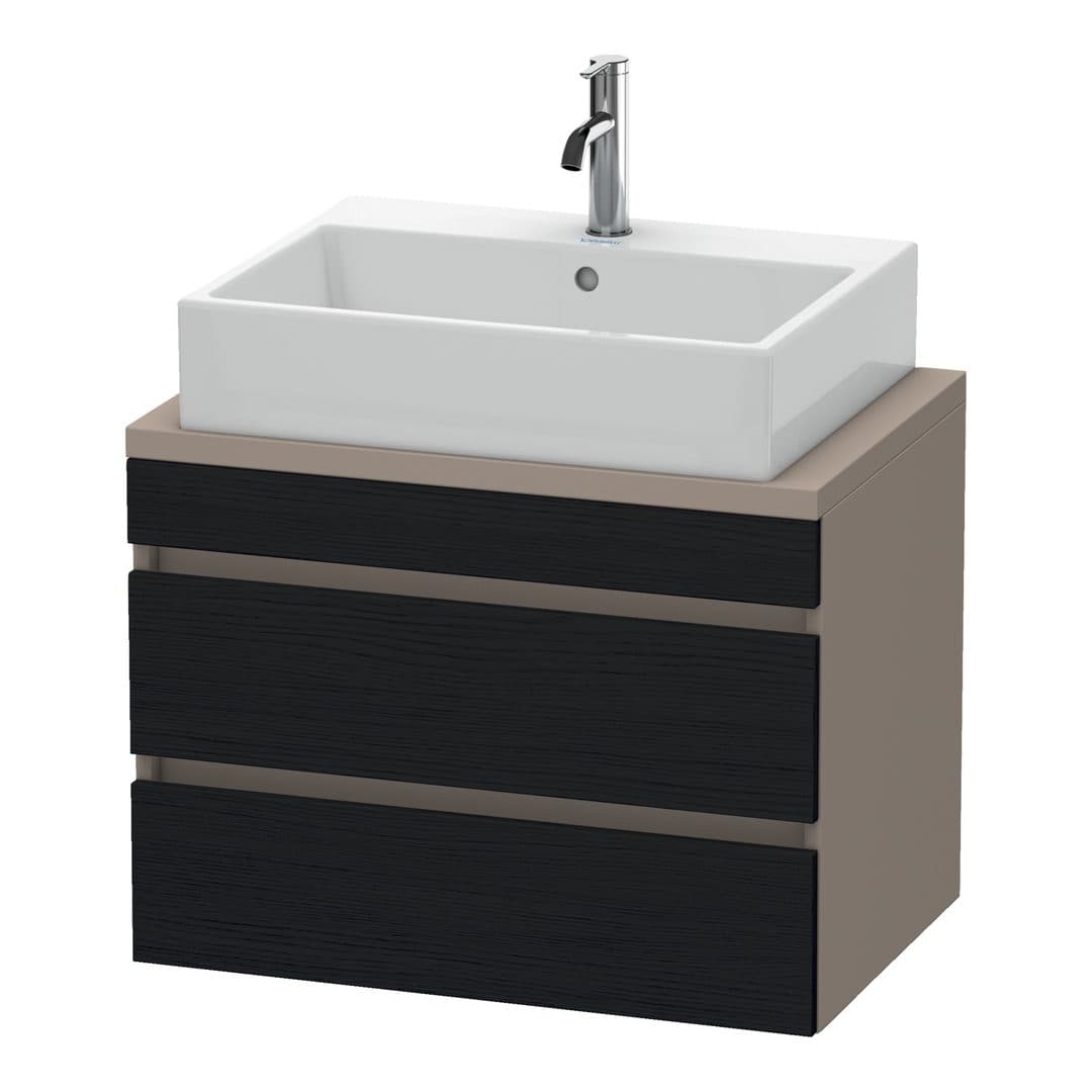 Duravit DuraStyle – Έπιπλο Νιπτήρα – 700 mm, για κονσόλα, 2 συρτάρια, νιπτήρας κέντρο, σώμα Basalte Matt, Compact – Black oak Matt, Decor (DS530601643)