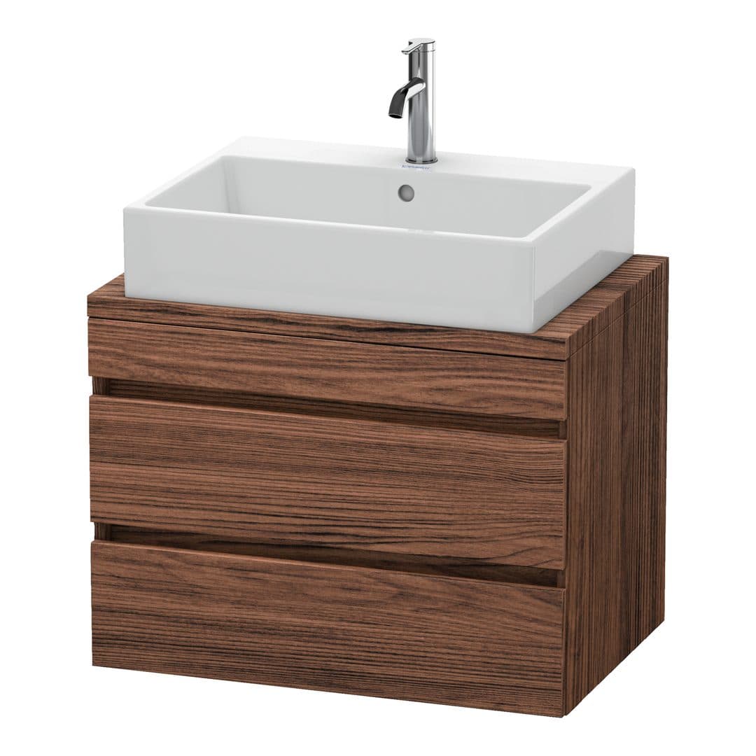 Duravit DuraStyle – Έπιπλο Νιπτήρα – 700 mm, για κονσόλα, 2 συρτάρια, νιπτήρας κέντρο, Compact – Walnut dark Matt, Decor (DS530602121)