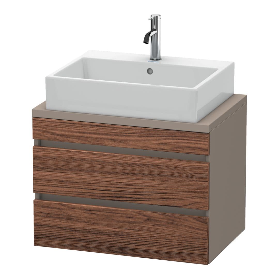 Duravit DuraStyle – Έπιπλο Νιπτήρα – 700 mm, για κονσόλα, 2 συρτάρια, νιπτήρας κέντρο, σώμα Basalte Matt, Compact – Walnut dark Matt, Decor (DS530602143)