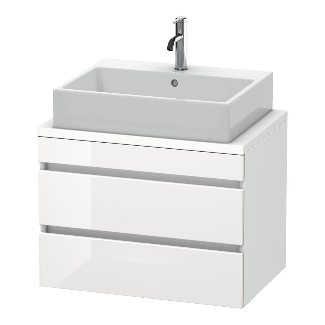 Duravit DuraStyle – Έπιπλο Νιπτήρα – 700 mm, για κονσόλα, 2 συρτάρια, νιπτήρας κέντρο, Compact, White Matt – White High Gloss, Decor (DS530602218)