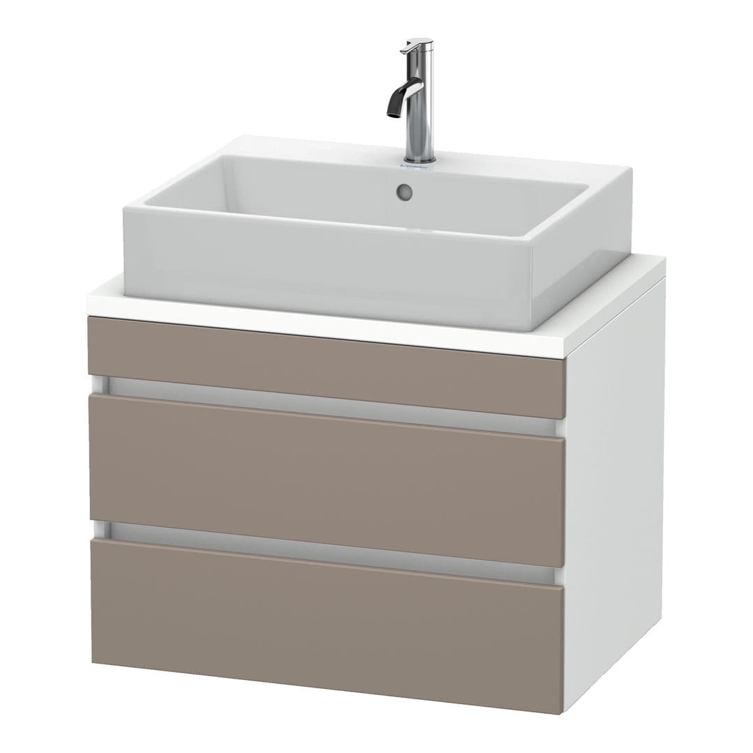 Duravit DuraStyle – Έπιπλο Νιπτήρα – 700 mm, για κονσόλα, 2 συρτάρια, νιπτήρας κέντρο, σώμα White Matt, Compact – Basalte Matt, Decor (DS530604318)