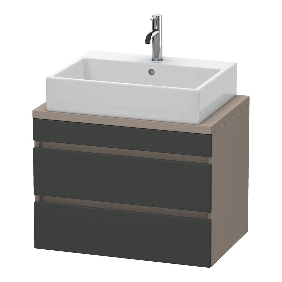 Duravit DuraStyle – Έπιπλο Νιπτήρα – 700 mm, για κονσόλα, 2 συρτάρια, νιπτήρας κέντρο, σώμα Basalte Matt, Compact – Graphite Matt, Decor (DS530604943)